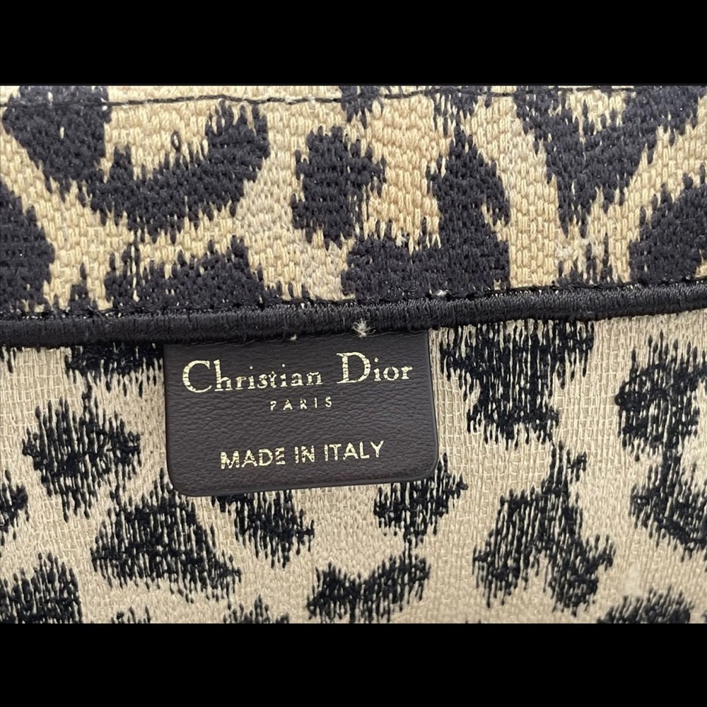 Christian Dior Mizza Book Tote Large Bag Canvas Beige Leopard pattern 50-MA-1201 - Picture 8 of 16